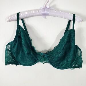 Green Unpadded Lace Underwire Bra 2XL